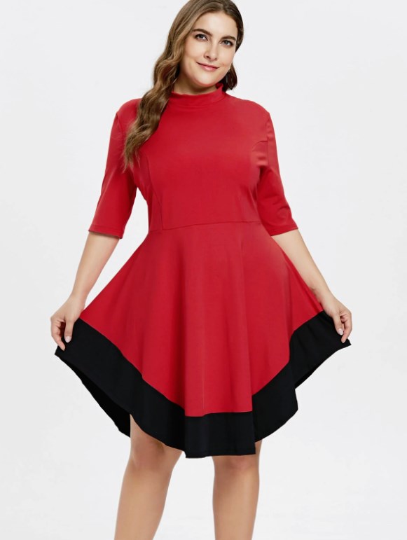 rochie-rosie-toamna-marime-mare