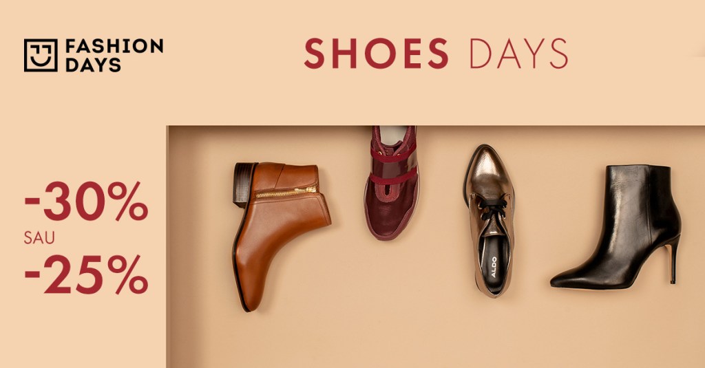 Shoes Days -30% sau -25% reducere la articolele pentru&nbsp;femei