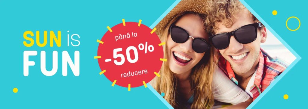 -50% la ochelari de soare, ochelari de vedere și lentile&nbsp;colorate