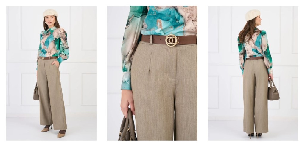 Eleganța la Birou – Pantalonii office din stofă bej, alegerea&nbsp;perfectă!
