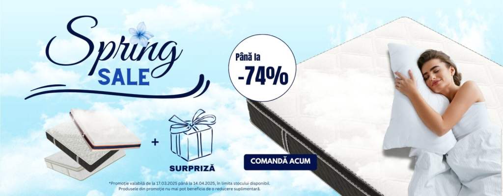 Reduceri de până la 74% la SomnArt: Saltele, Perne, Lenjerii și&nbsp;Prosoape