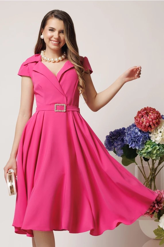 Stil Primăvăratic: Rochie Office Fucsia cu Livrare&nbsp;Gratuită